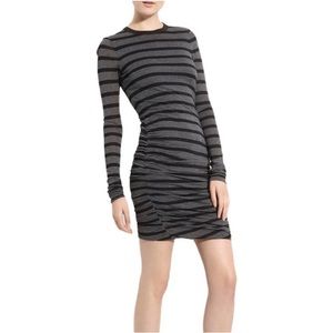 A.L.C. Long Sleeve Fitted Stripe Midi Dress Small